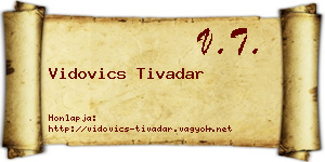 Vidovics Tivadar névjegykártya